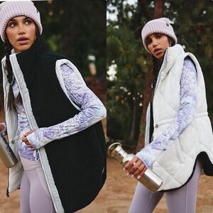 FP Movement by Free People Black and White Reversible Vest